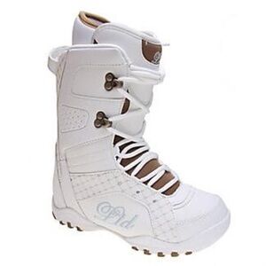 LTD Snowboard Boots White Gold Snowboarding Shoes Diamonds Sparkle Women 8 Sport